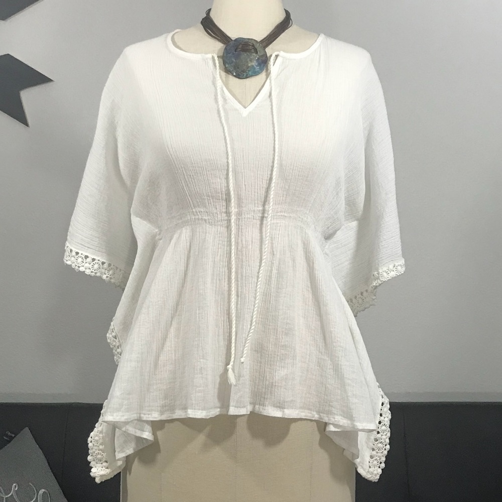 Ann Taylor Loft XS/S white boho blouse.